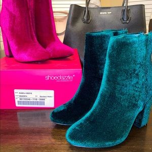 Shoedazzle Velvet Booties
